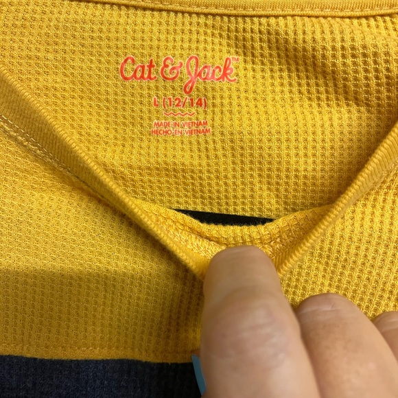 Blue & yellow waffle tee - Picture 1 of 2